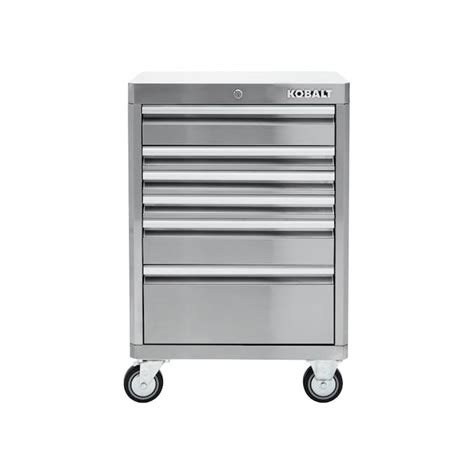 kobalt 6 drawer stainless steel tool box|6 drawer rolling tool chest.